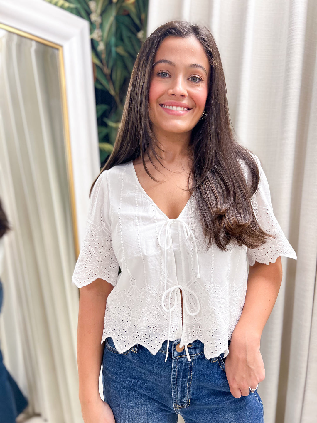 Oceanside Embroidered Top