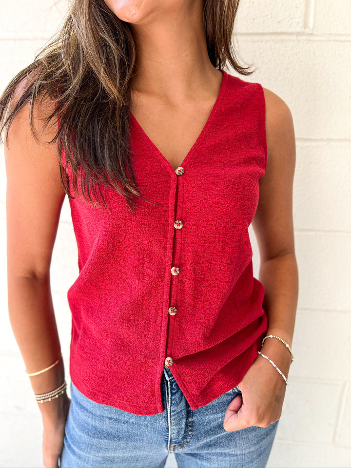 Red Berry Easy Textured Tank