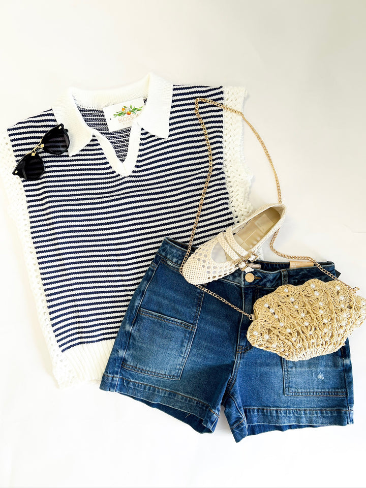 Navy Coastal Stripe Sweater