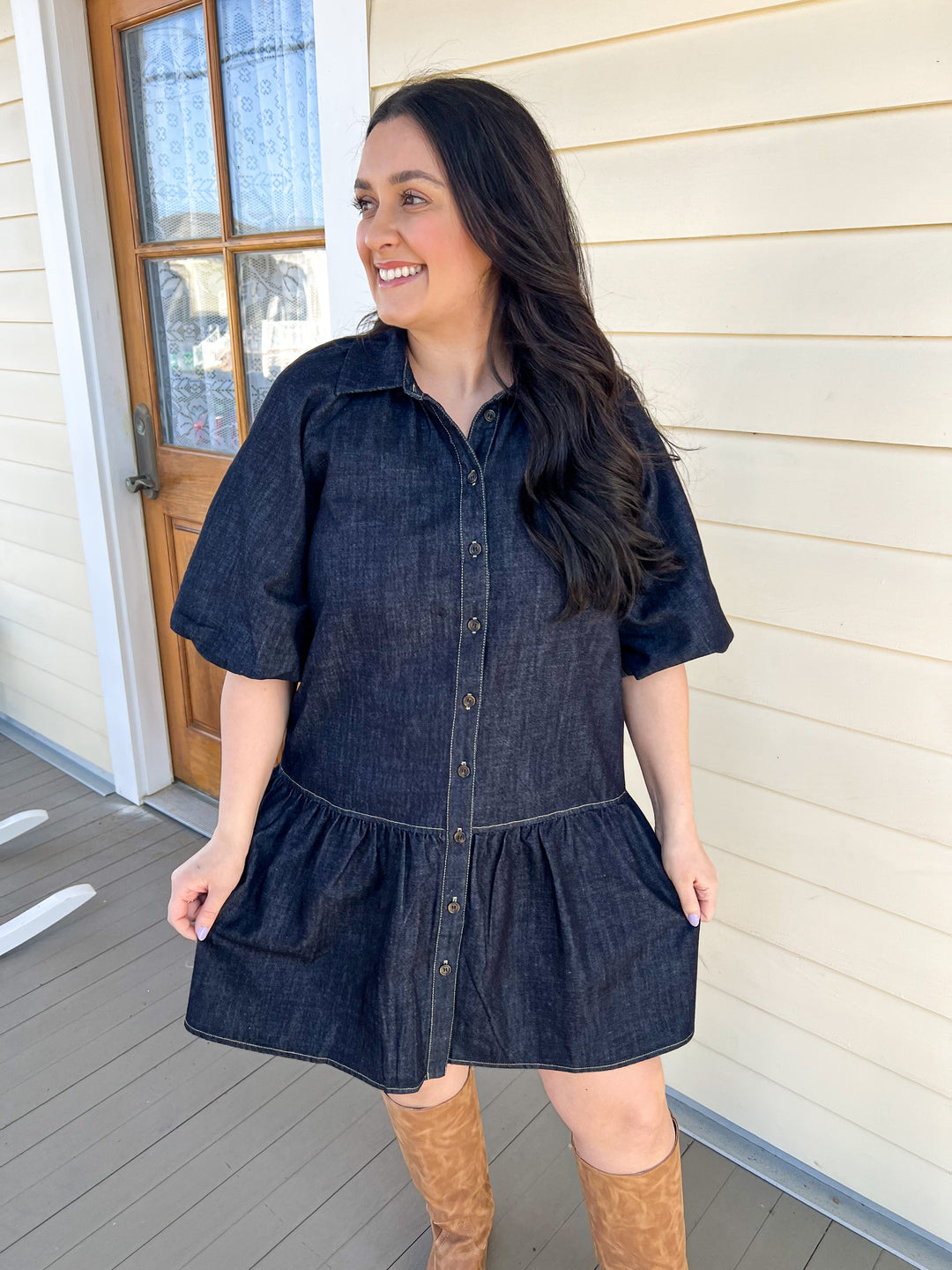 Always Enough Denim Dress
