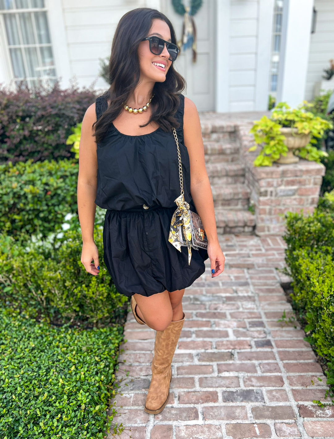 Black Poplin Bubble Skirt