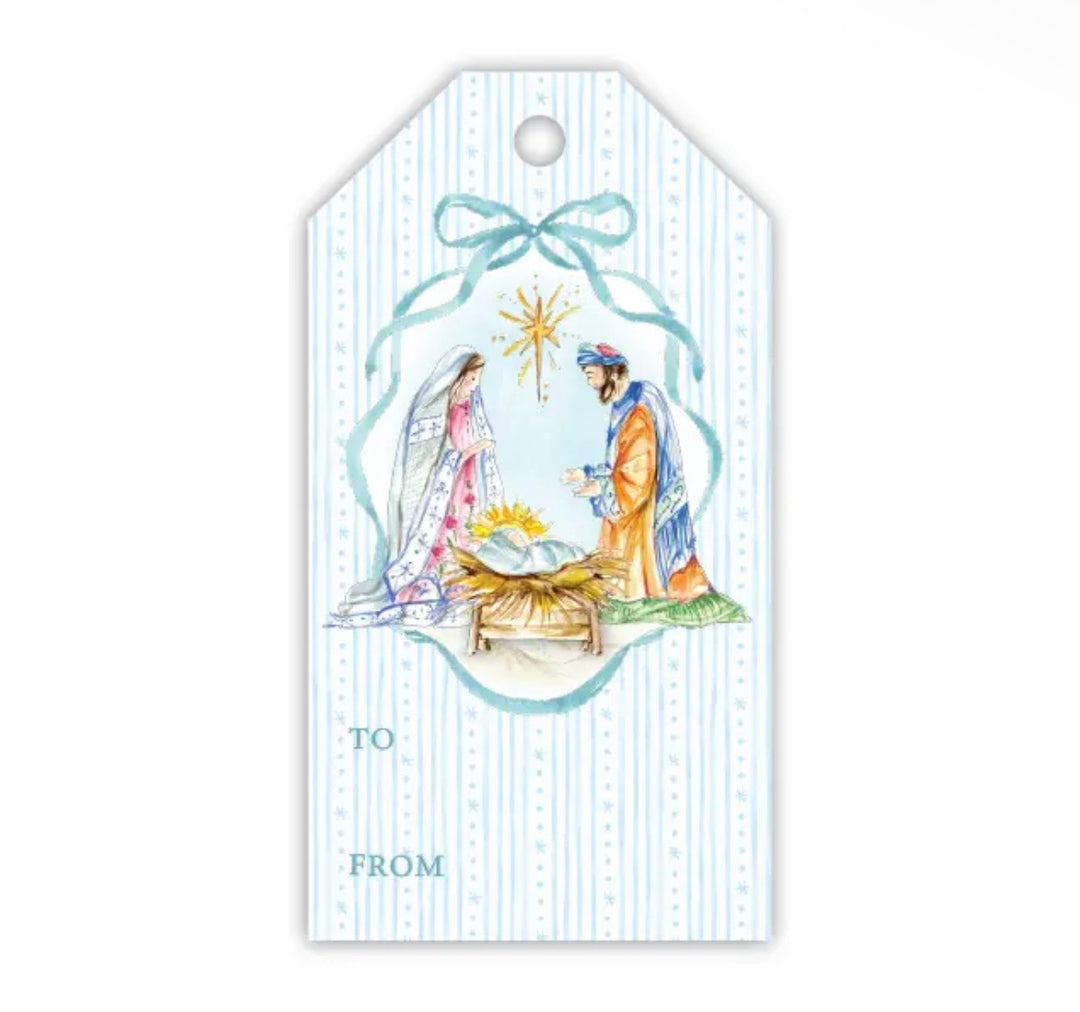 Holy Family in Blue Gift Tag