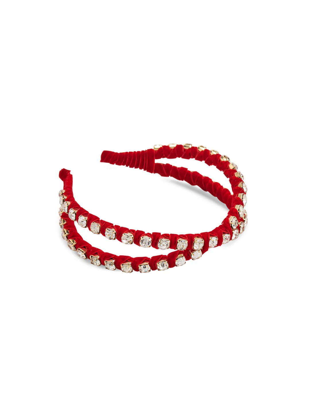 Red Rhinestone Double Headband