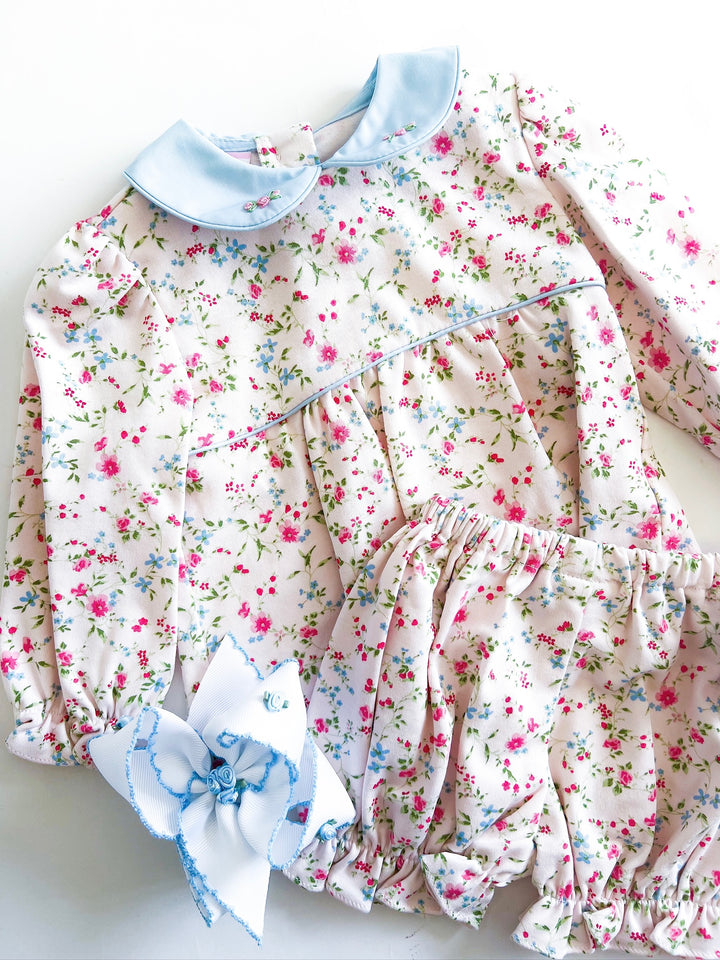 Pink Everlyn Floral Bloomer Set