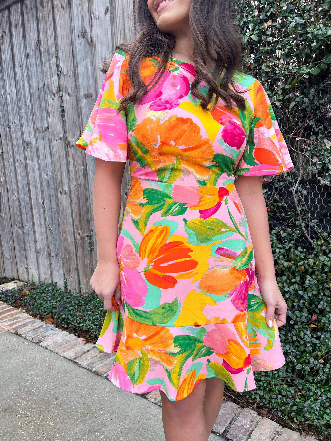 Jovana Floral Flouncy Mini Dress
