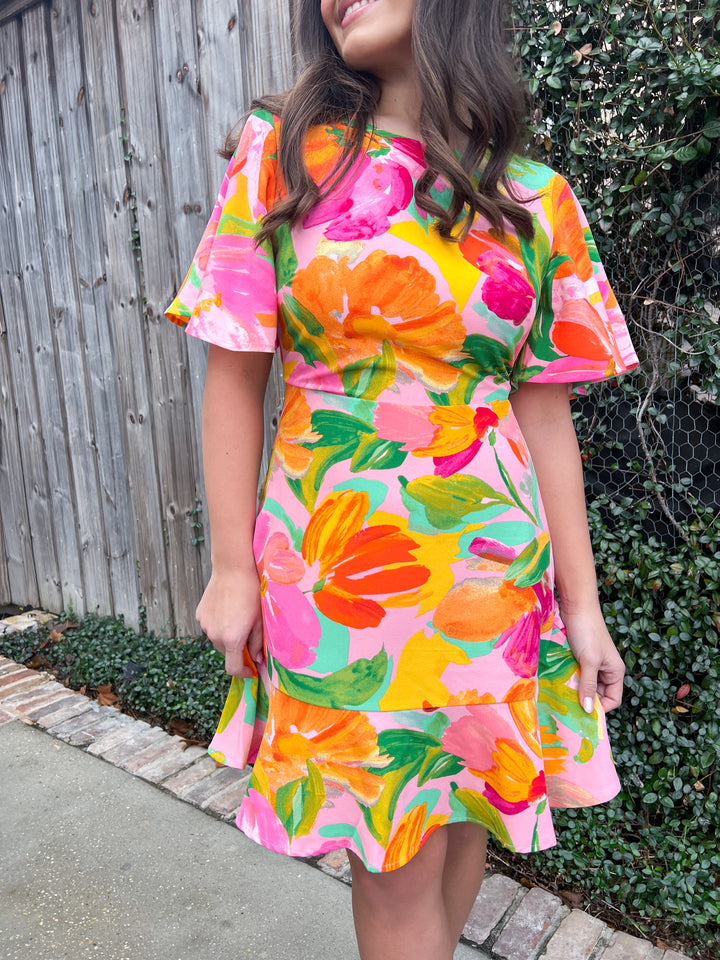 Jovana Floral Flouncy Mini Dress