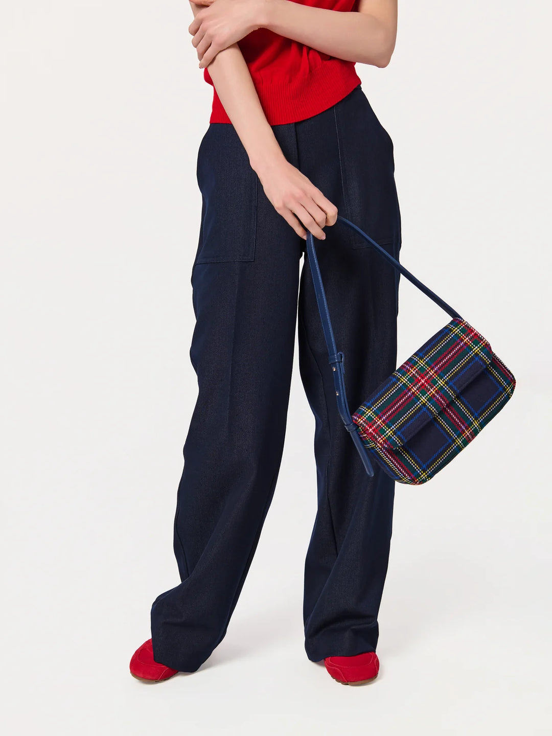 Navy Scottie Shoulder Bag