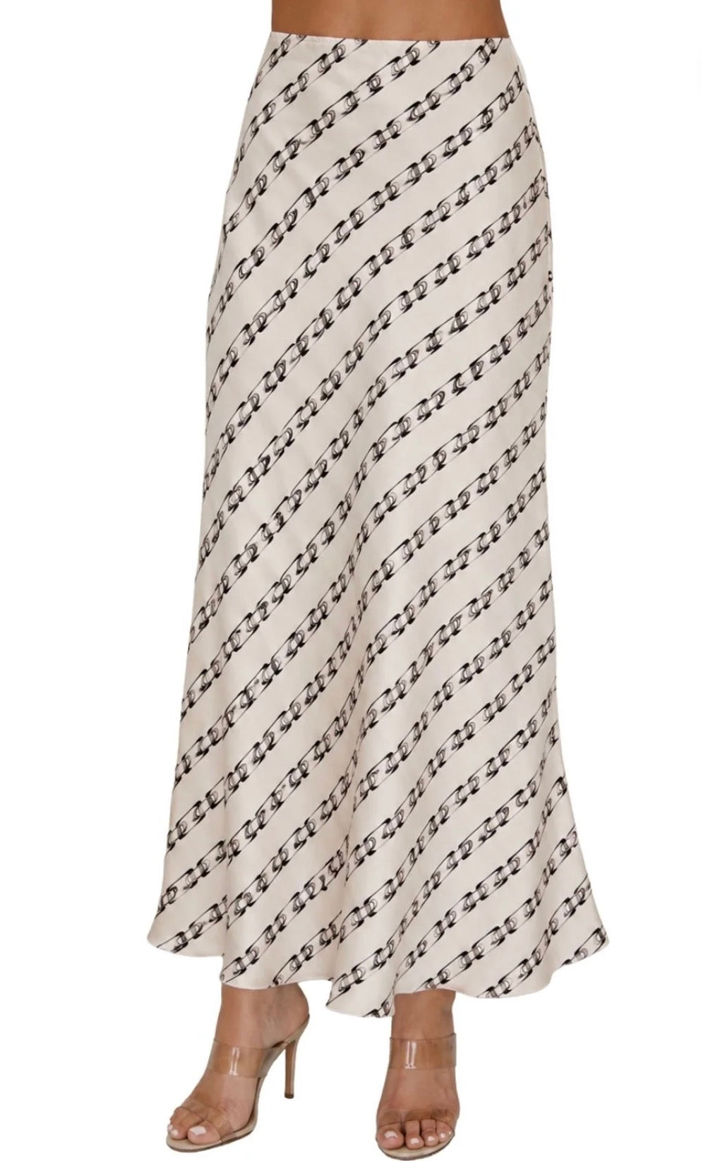 Chain Link Ivory Maxi Skirt