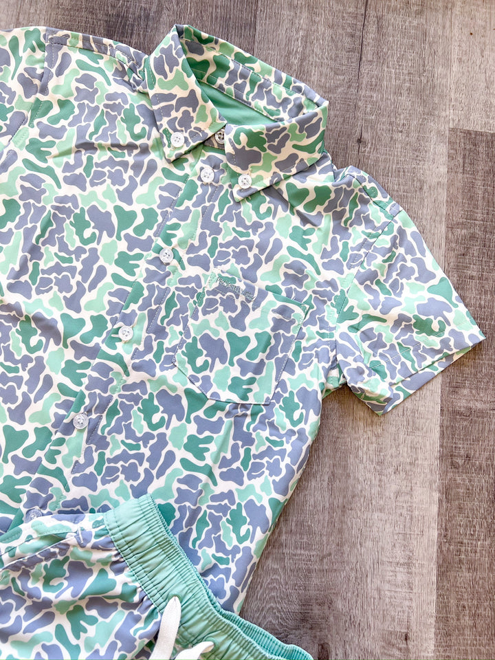 Sage Camo Shordees Summer Shirt