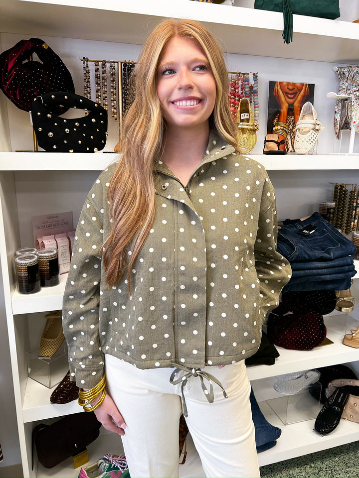 Olive Dotted Mollie Jacket