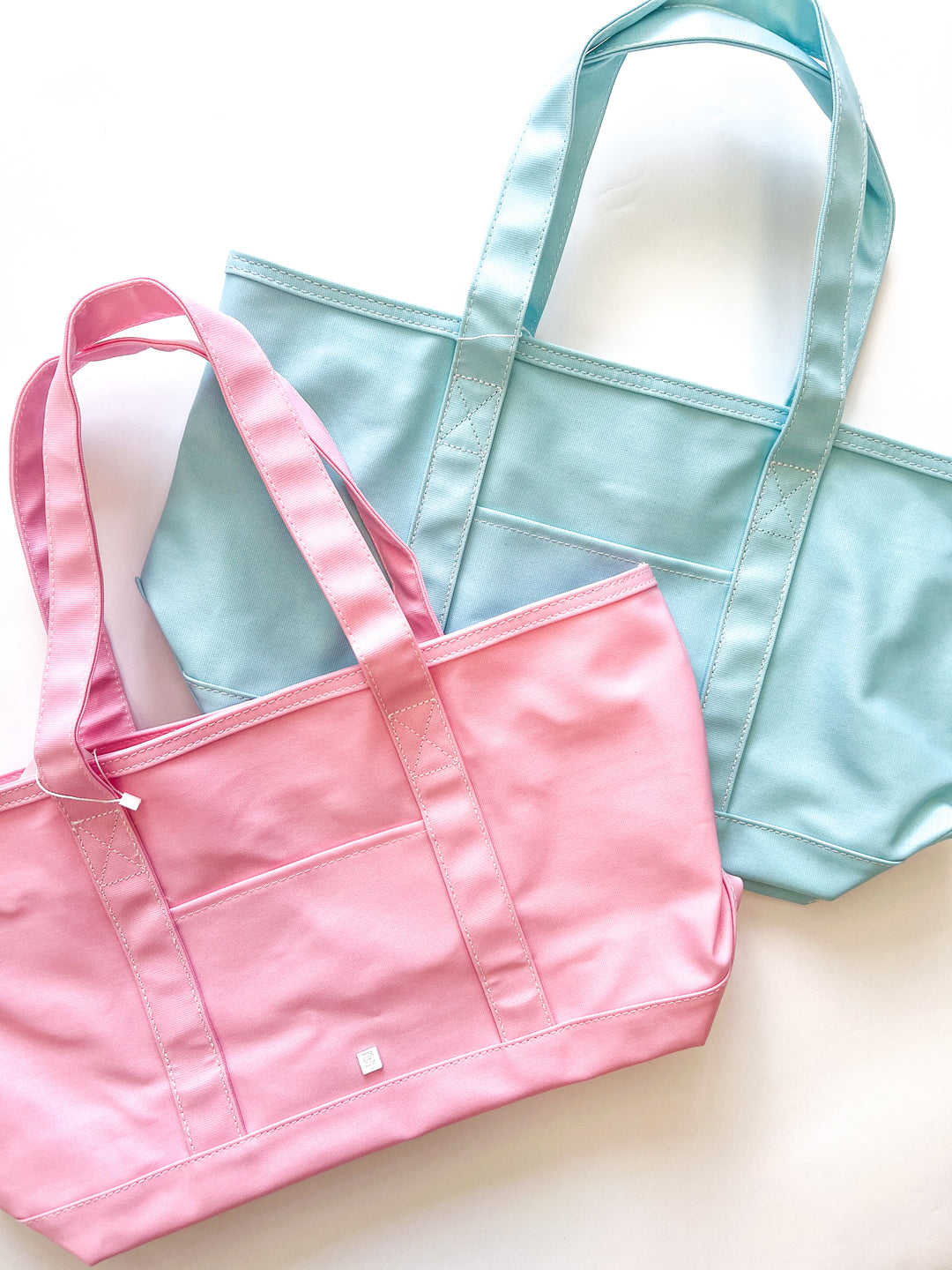 Lake Blue Coated Canvas Medium Tote
