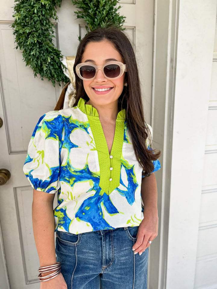 Gemma Bluesy Green Top