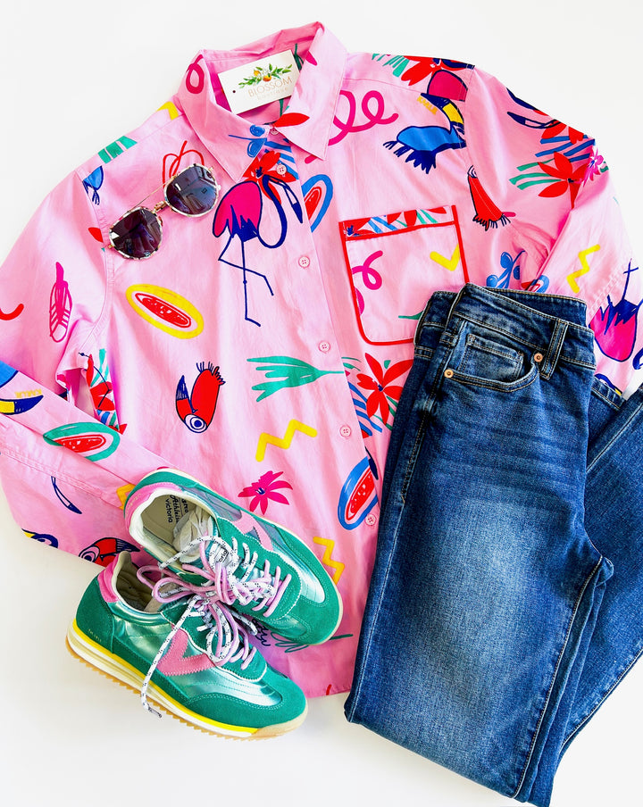 Artist Poplin Button Top