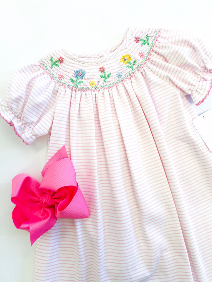 Spring Flowers Pink Bishop Dress