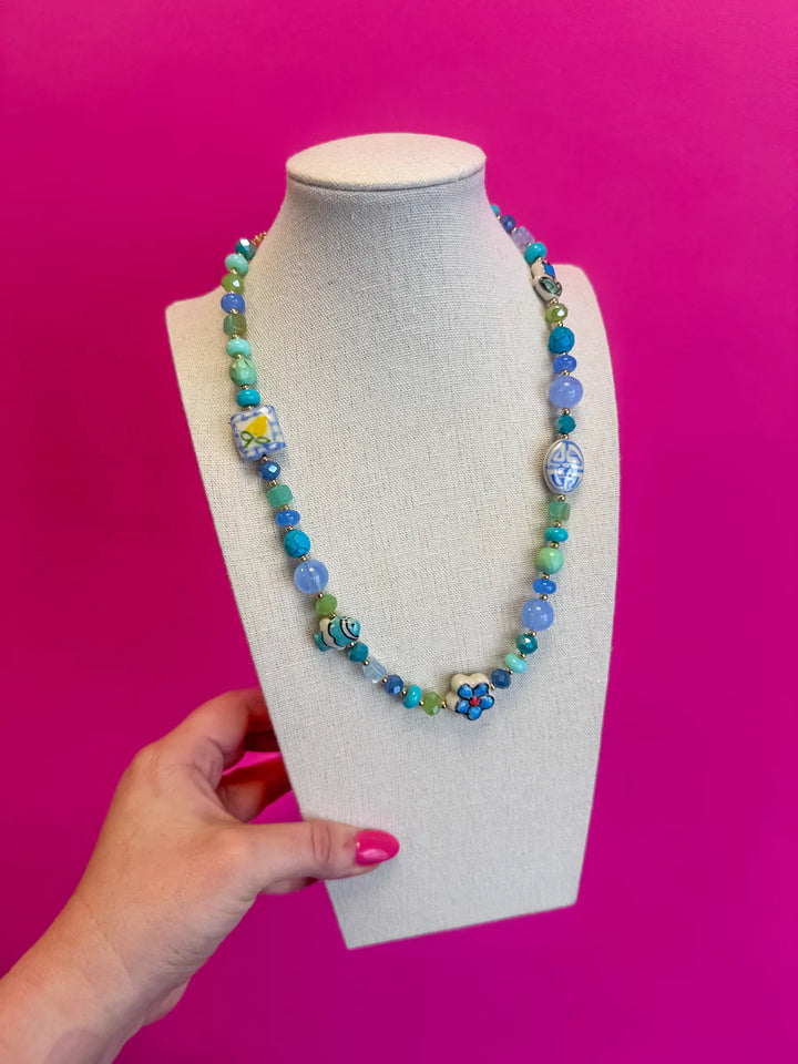 Blue Summer Ceramic Necklace
