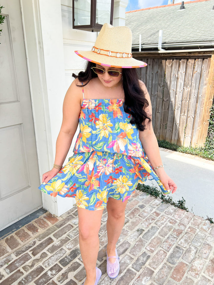 Blue Multi Beach Cowgirl Skort Set