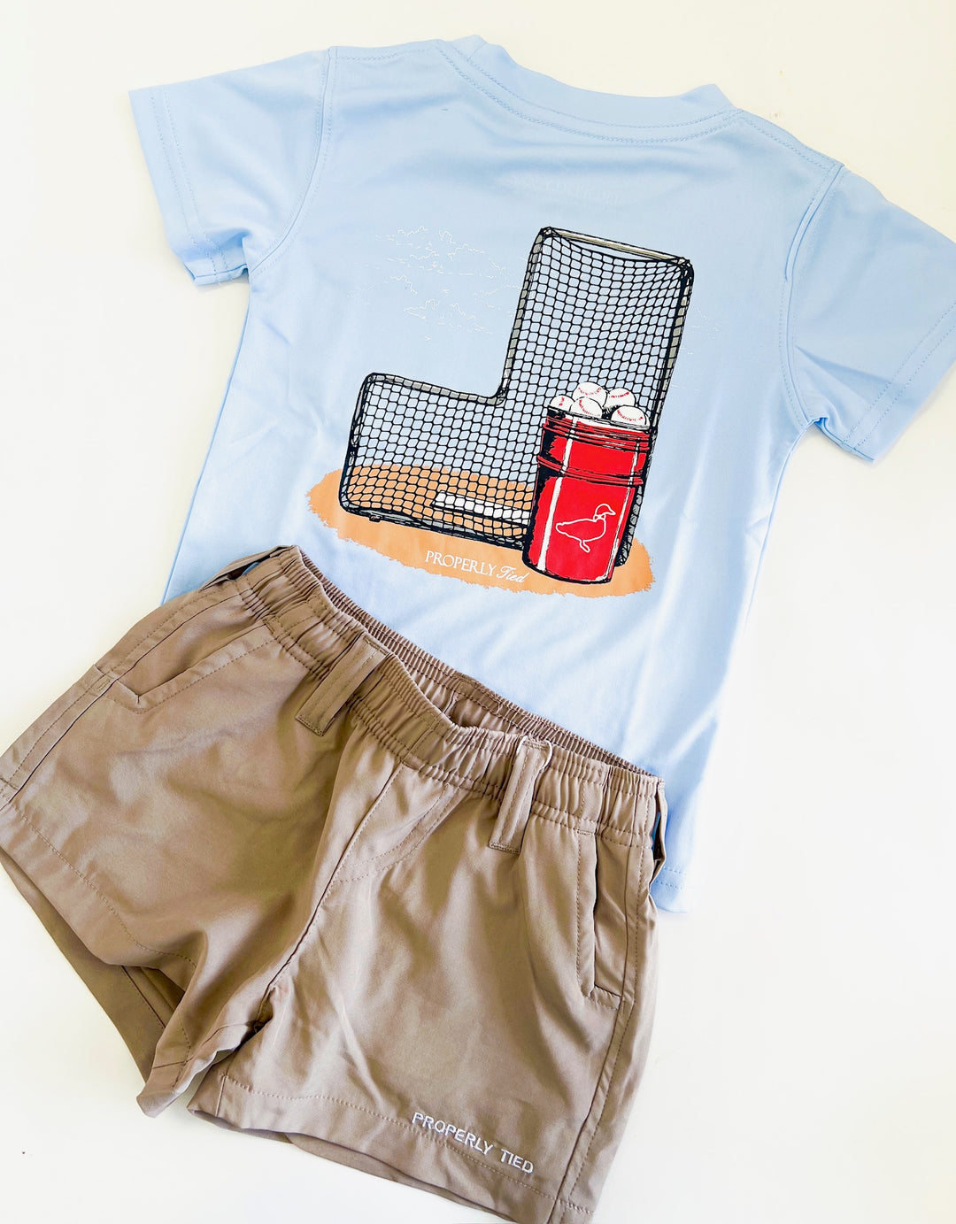Boys Baseball Bucket Light Blue Performance Tee