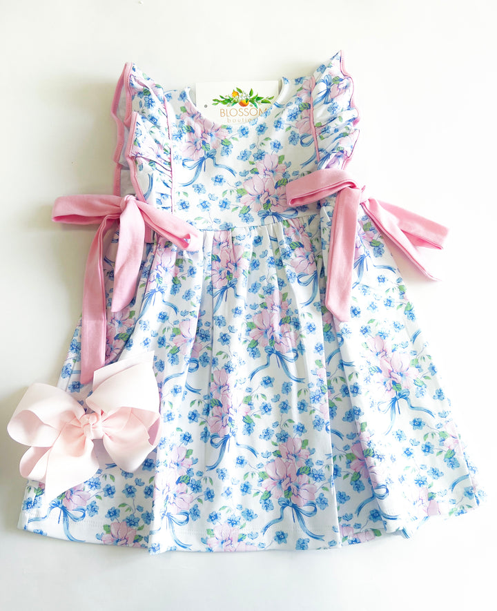Blue & Pink Bow Bouquet Dress