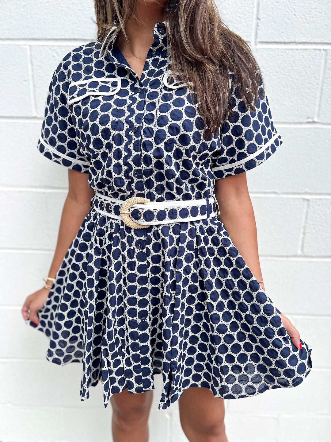 Marine Dot Naomi Dress