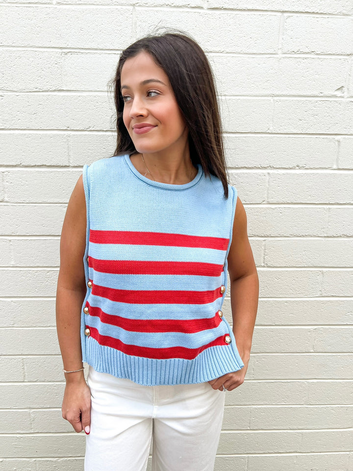 Americana Striped Knit Top