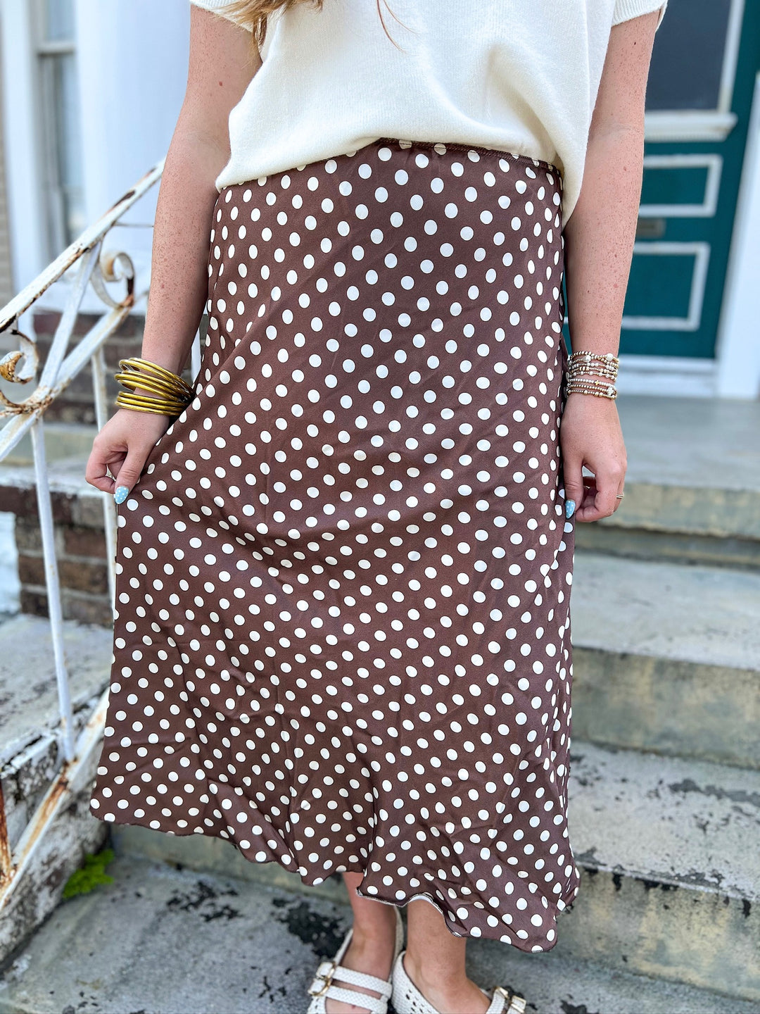 Brown Polka Dot Sarah Maxi Skirt