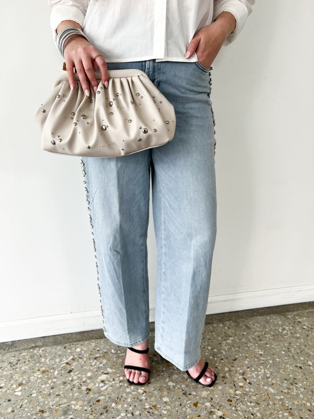 Rhinestone Cropped Adrianna Top