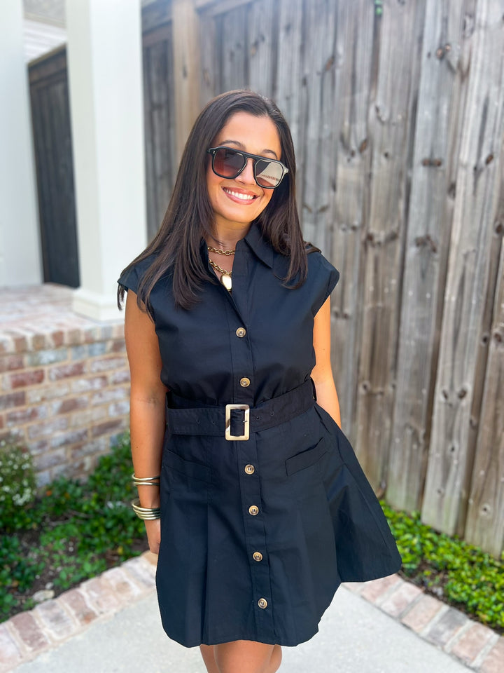 Sheridan Black Belted Dress