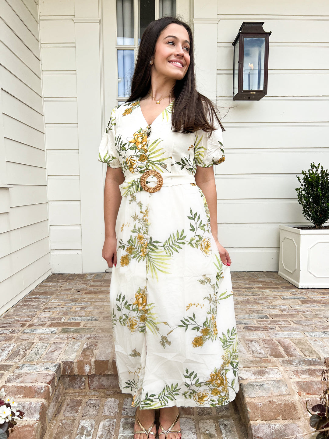 Golden Hour Garden Belted Dress