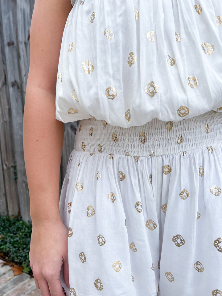 White Polka Dottie Romper