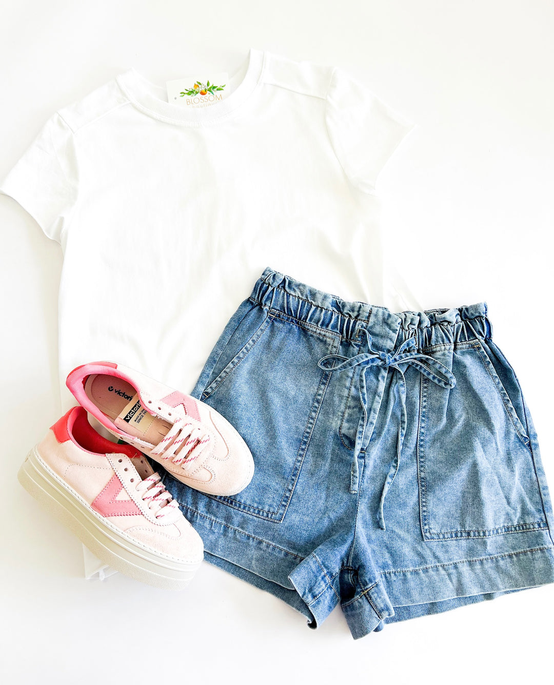 White Back Seam Essential Tee