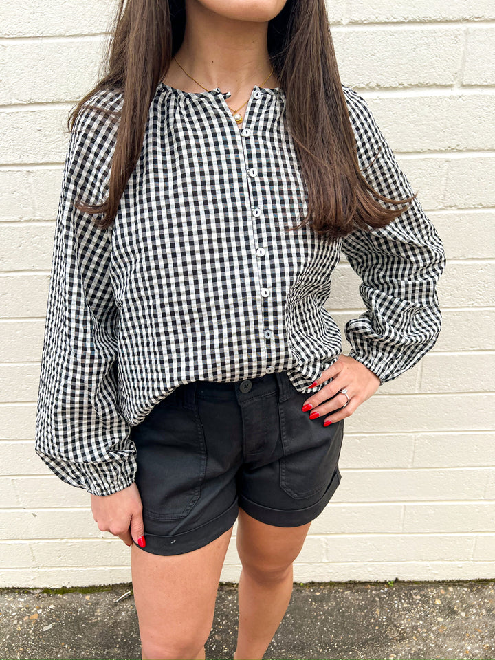 Picnic Perfect Gingham Button Blouse