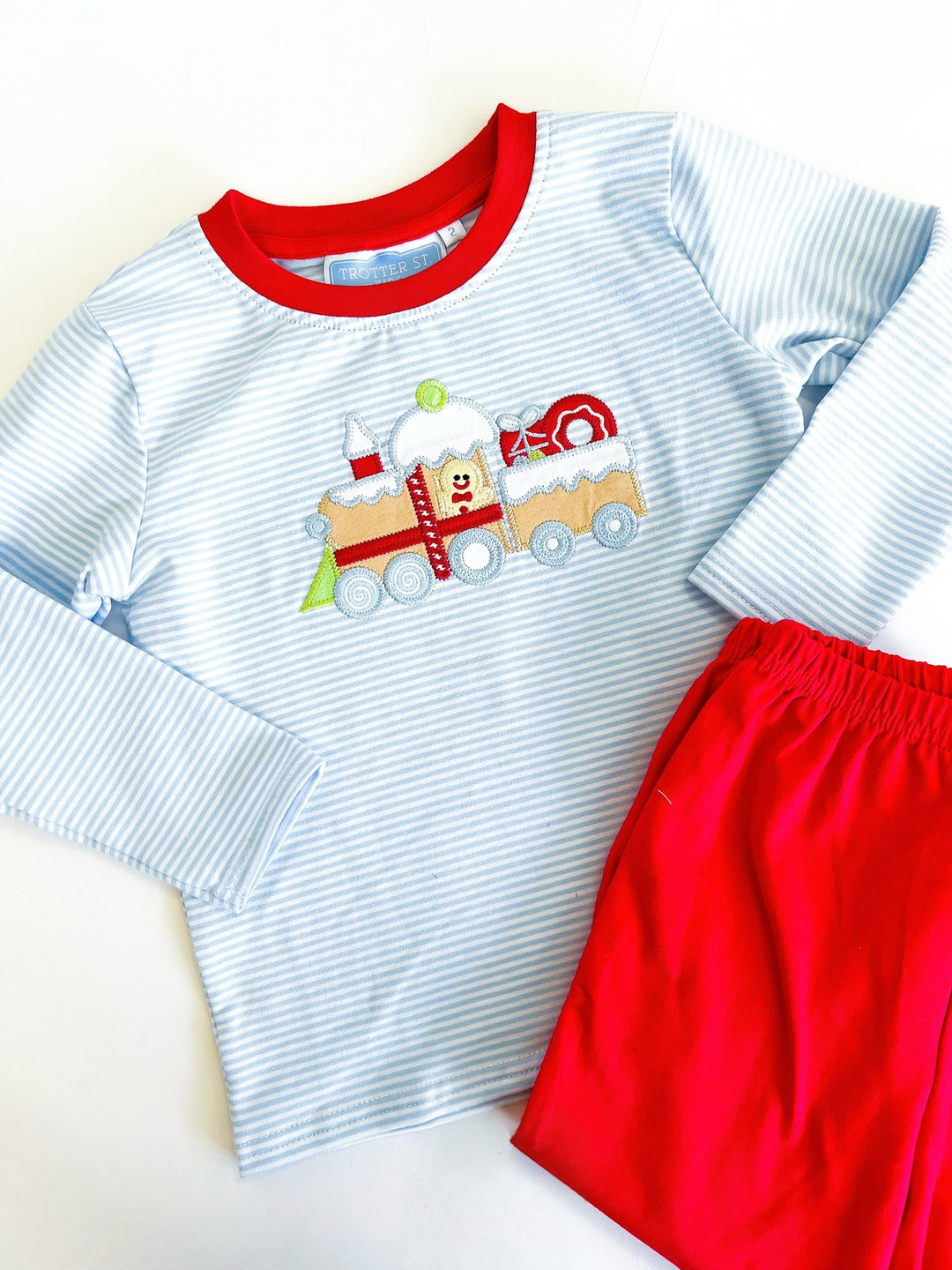 Gingerbread Train Pant Set