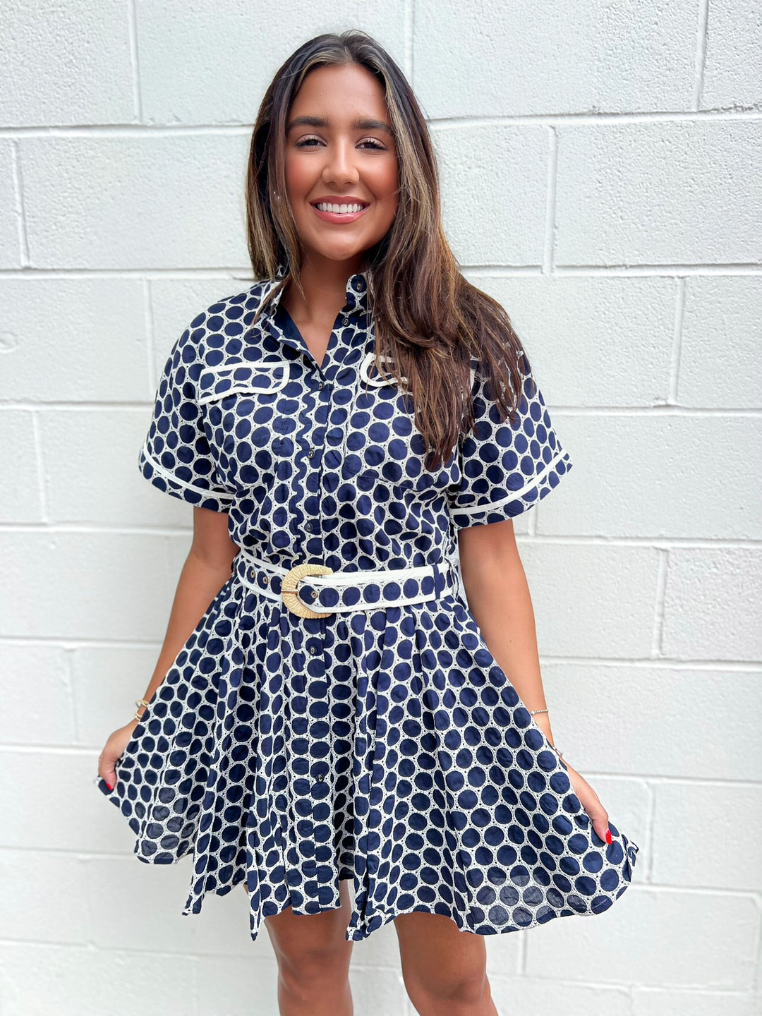 Marine Dot Naomi Dress