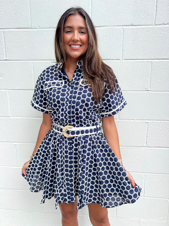 Marine Dot Naomi Dress