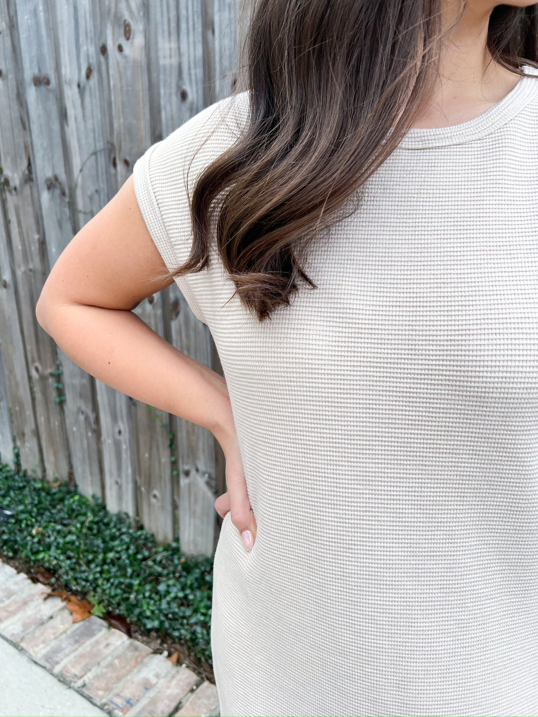 Oatmeal Locket Tee Midi Dress
