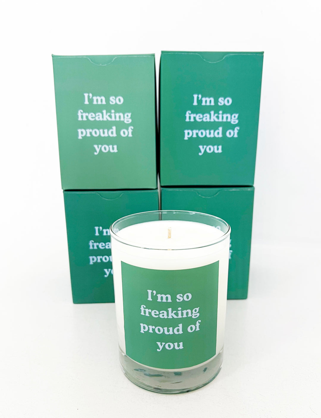 Proud of You Candle Rocks Glass