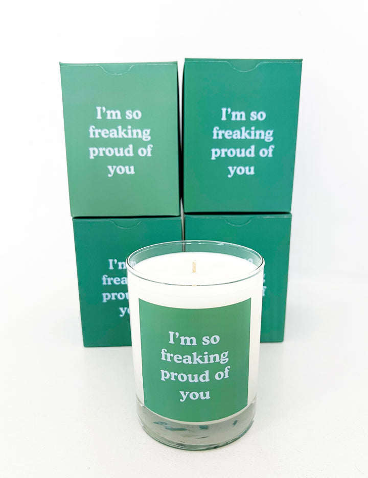 Proud of You Candle Rocks Glass