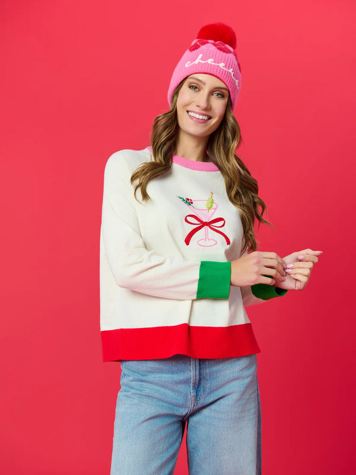 Martini Bow Festive Sweater