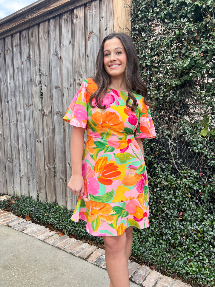 Jovana Floral Flouncy Mini Dress