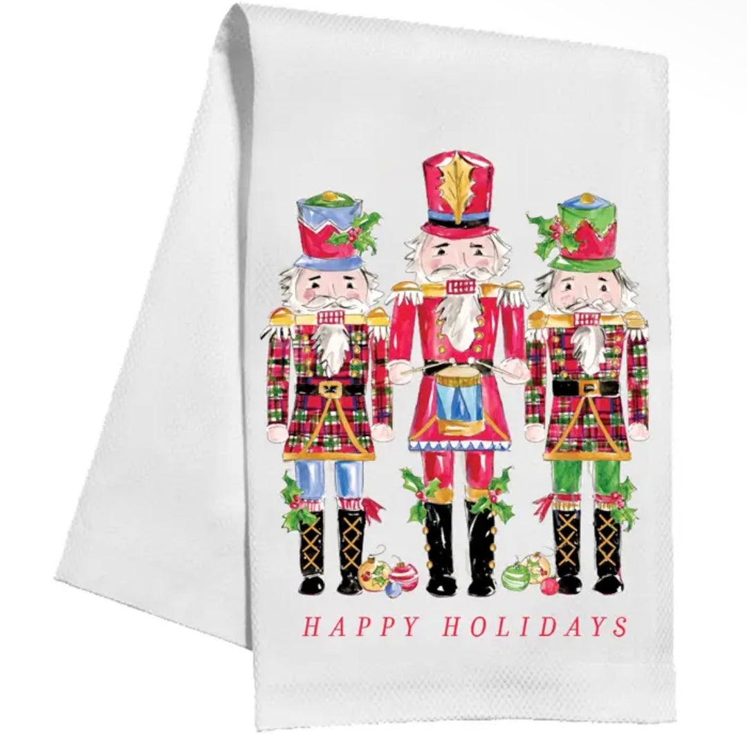 Happy Holidays Nutcracker Trio Kitchen Towel