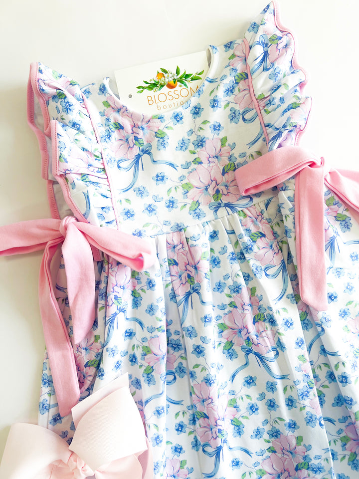 Blue & Pink Bow Bouquet Dress