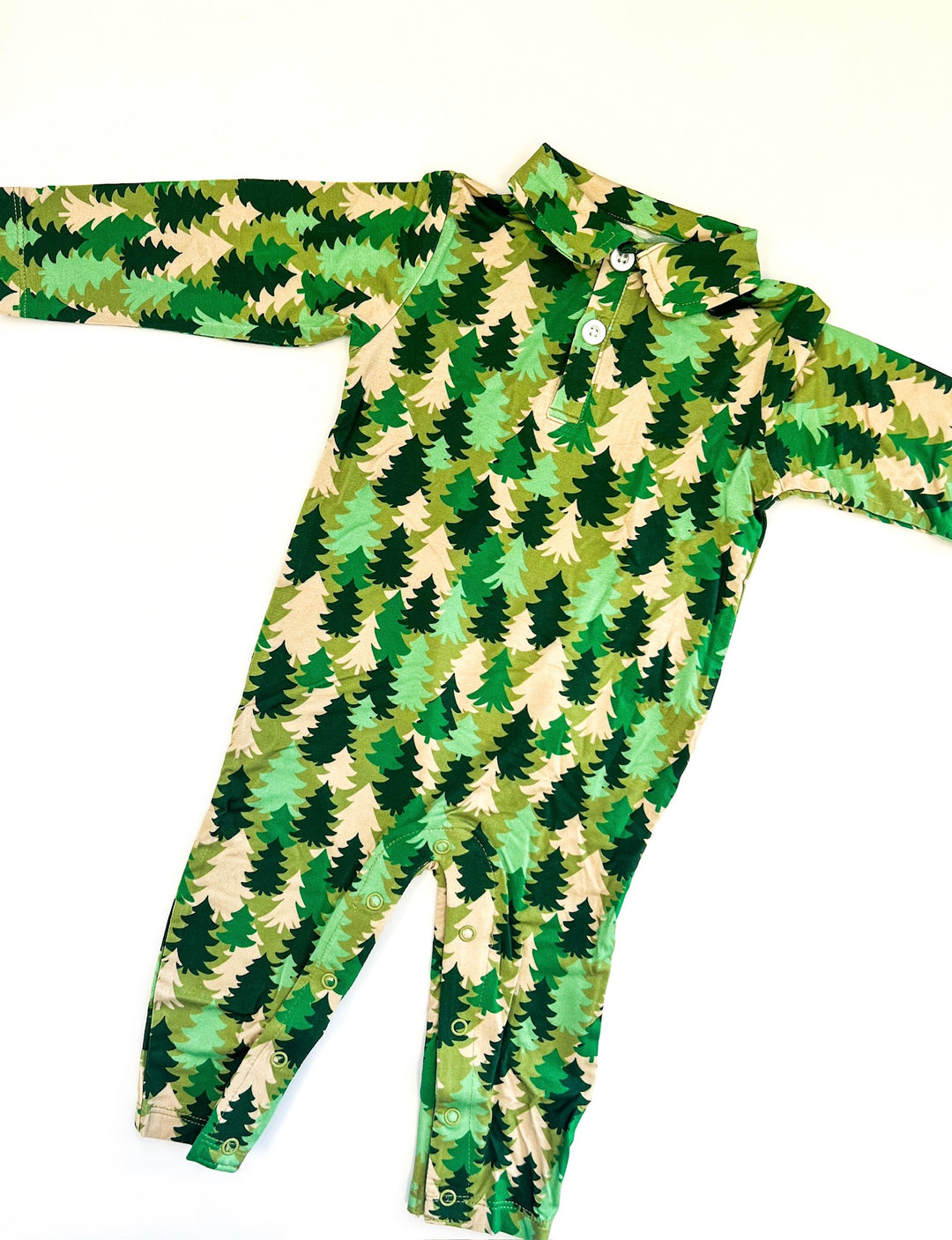 Evergreen Camo Polo Romper