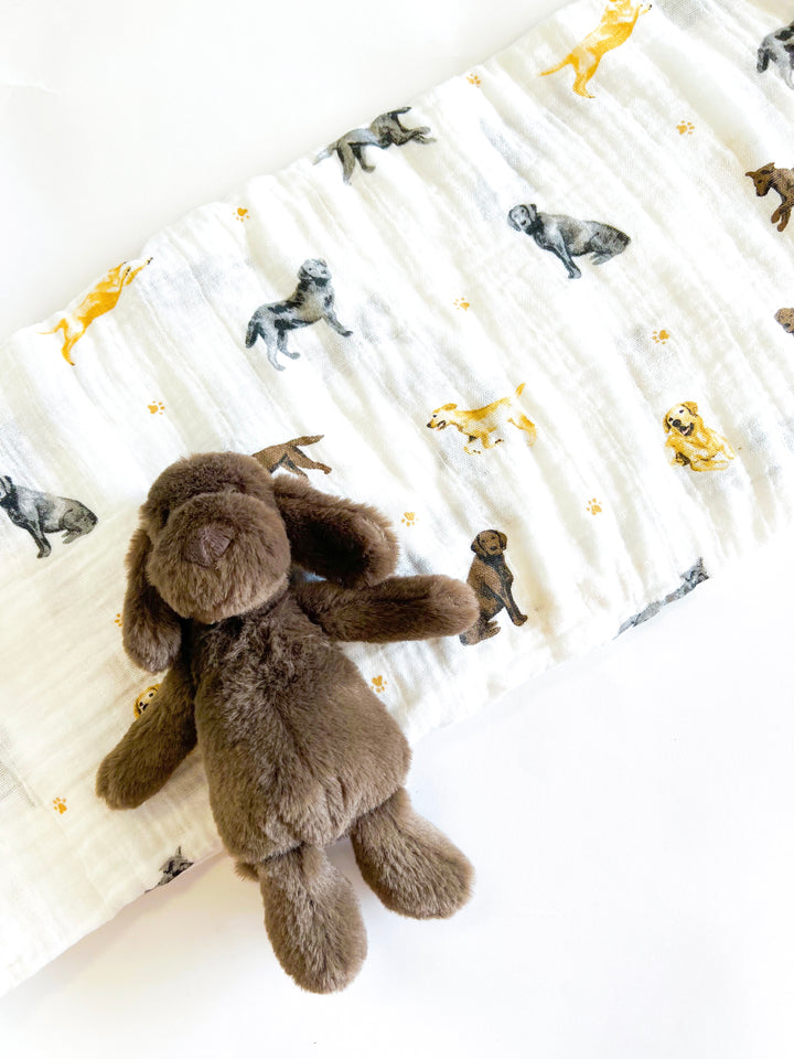 Lab Swaddle and Rattle