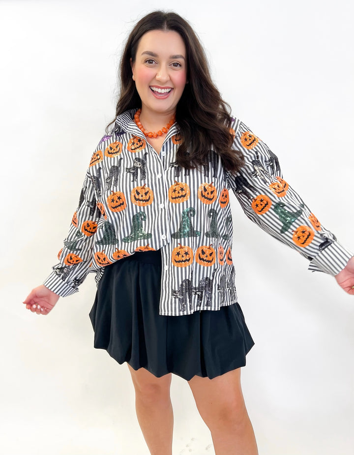 Halloween Icon Queen Button Up Top