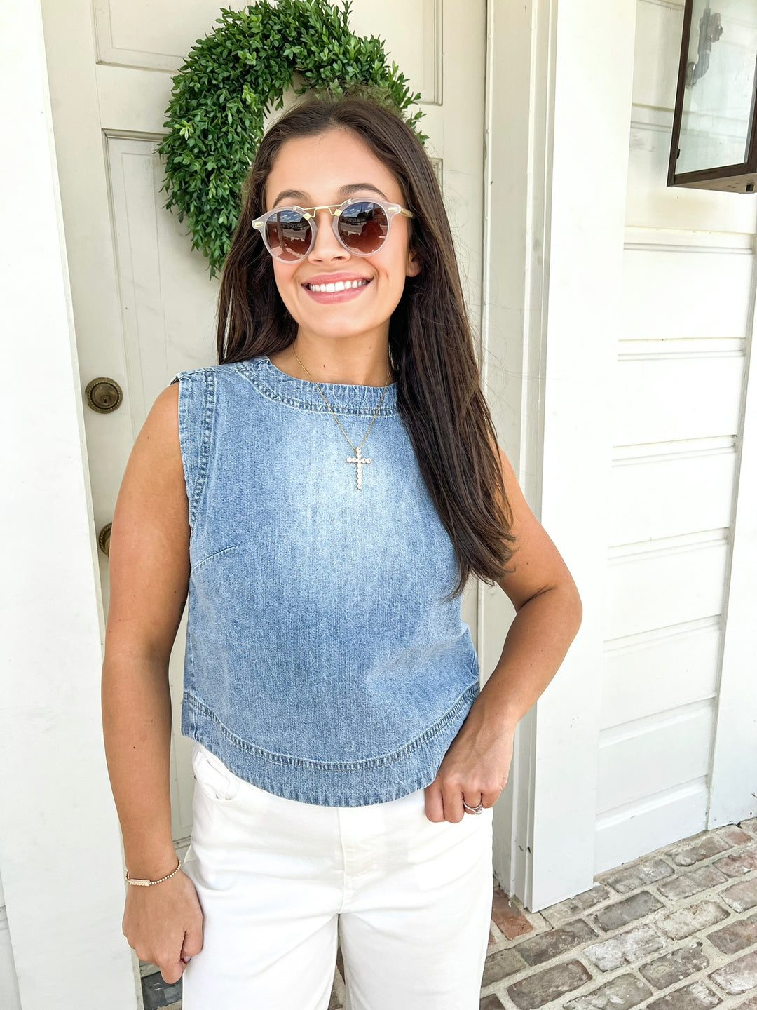 Myka Denim Sleeveless Top