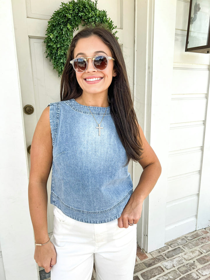 Myka Denim Sleeveless Top