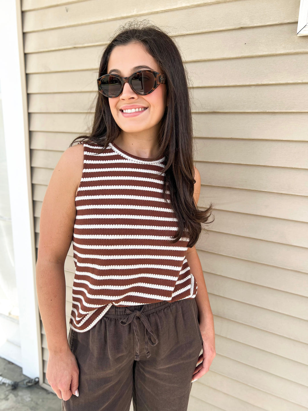 Clay Stripe Campari Tank