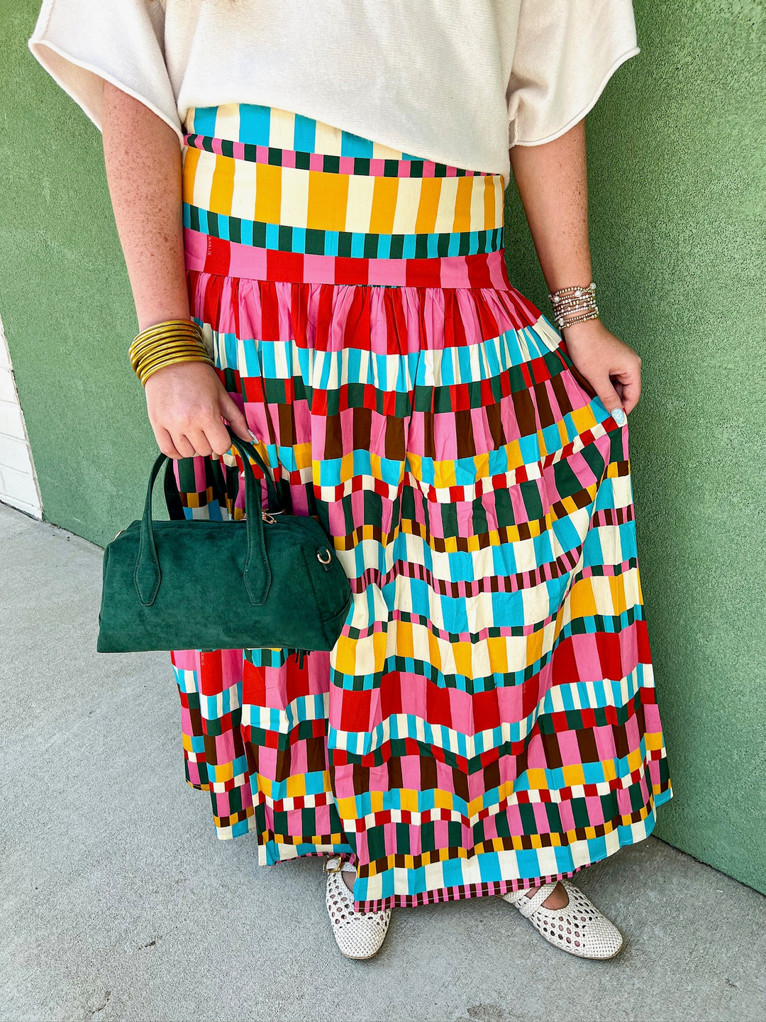 Multi Magical Drop Waist Maxi Skirt