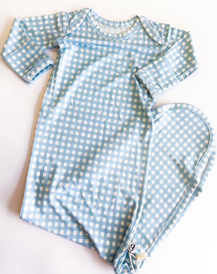 Blue Gingham in Cottage Knotted Gown