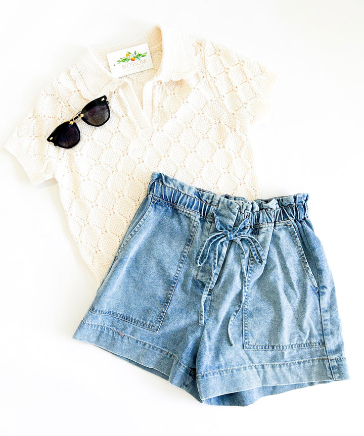 Ivory Josephine Polo Sweater